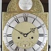 georgian-longcase-clock-hallifax-doncaster-dial image of a well executed georgian brass clock dial by hallifax of doncaster with engraved silvered chapter ring and gilded spandrels