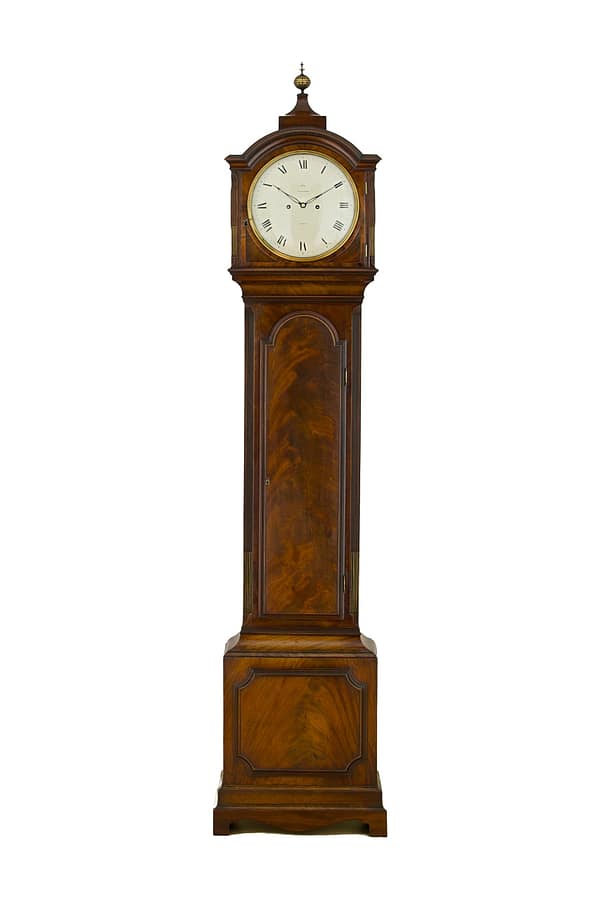 georgian-longcase-clock-thwaites-london image of a fine quality georgian longcase clock by john thwaites of London circa 1808