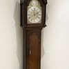georgian-longcase-clock-hallifax-doncaster-showroom showroom image of a fine quality 8 day georgian longcase grandfather clock with a brass dial