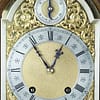 burr-walnut-lenzkirch-quarter-chiming-bracket-mantel-clock-dial Image of the brass and silvered Lenzkirch clock dial.