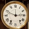 french-walnut-regulator-wall-clock-dial An image of the white enamelled convex antique clock dial