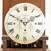london-walnut-quarter-chiming-longcase-grandfather-clock-dial silvered convex, clock dial. A high quality, small proportioned, Westminster chiming longcase / grandfather clock by Maple of London.