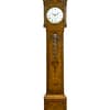 london-walnut-quarter-chiming-longcase-grandfather-clock A high quality, small proportioned, Westminster chiming longcase / grandfather clock by Maple of London.