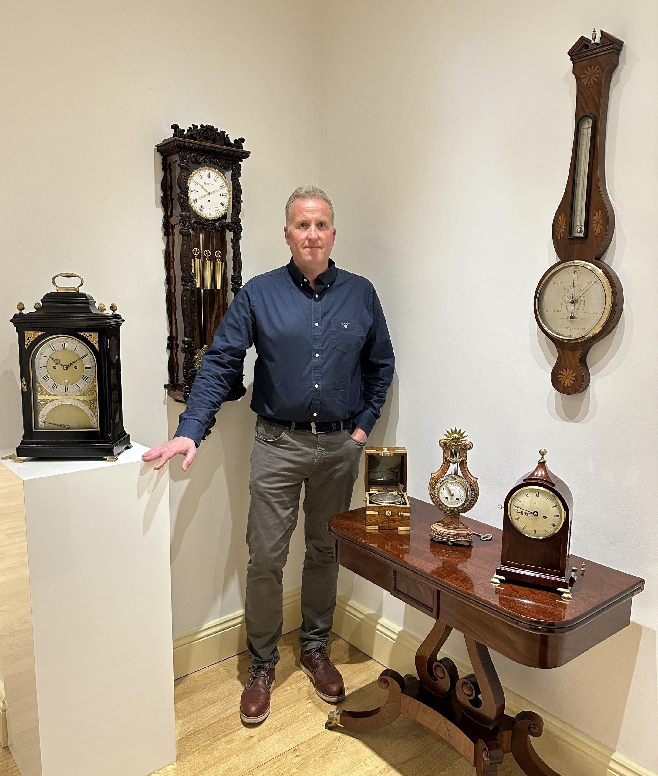 image of richard Story owner of FJ & RD Story Antique Clocks