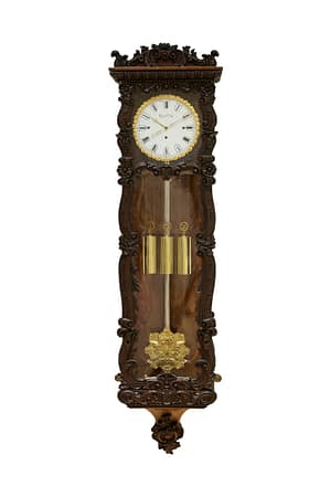 Image of an antique viennese wall clock circa 1850