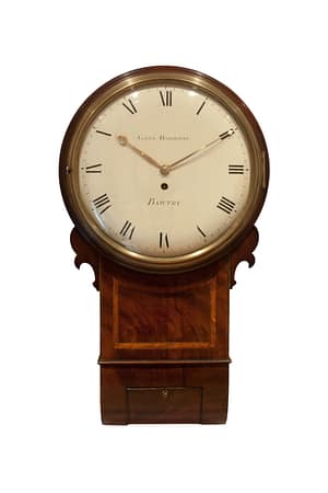 hargraves-bawtry-georgian-mahogany-fusee-drop-dial-wall-clock A fine quality 8 day English fusee timepiece trunk dial wall clock by James Hargraves of Bawtry circa 1820.