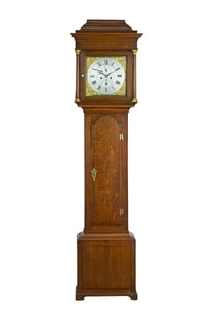 mason-bawtry-georgian-oak-brass-dial-longcase-grandfather-clock Image of a good quality oak longcase clock with a brass dial form the mid Georgian period