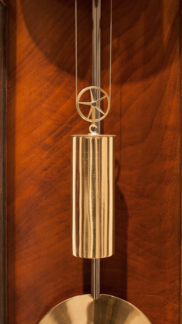 dachluhr-vienna-regulator-wall-clock-weight Brass cased Vienna regulator weight and pulley