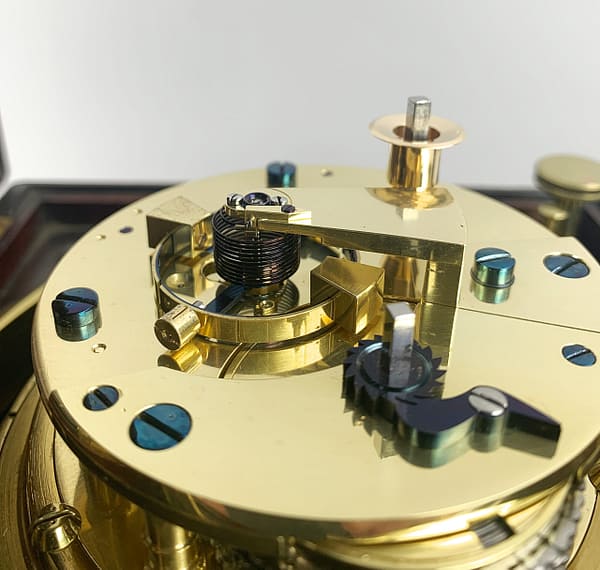 barraud-marine-chronometer-balance deatiled image of the fusee chronometer movement by Barraud of London