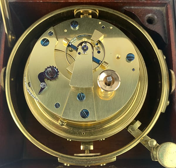 barraud-marine-chronometer-movement A Fine Quality Mahogany Two Day Marine Chronometer By Barraud Of London, Numbered 2332.