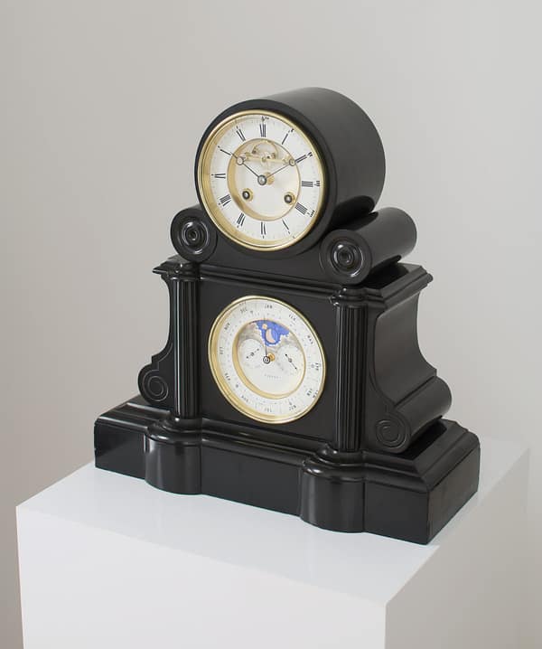 french-perpetual-calendar-mantel-clock-side A Fine Quality French Perpetual Calendar Mantel Clock By Brocot & Delettrez, Paris c. 1870.