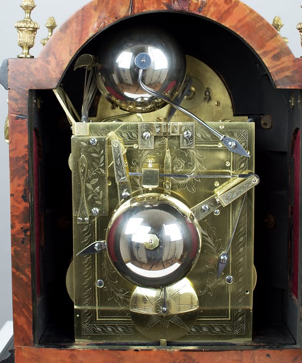 victorian-quarter-chiming-board-room-fusee-bracket-table-clock-movement Image of the fine quality triple fusee movement in fully restored condition