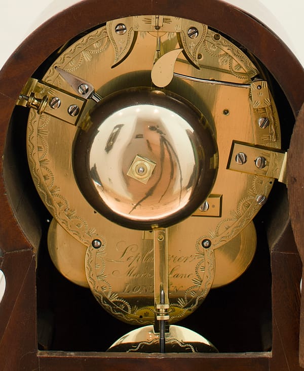 london-bracket-clock-leplastrier-movement The high quality 8 day fusee movement of the Leplastrier bracket clock