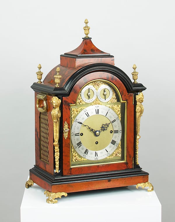victorian-quarter-chiming-board-room-fusee-bracket-table-clock-side-view A Fine Quality Quarter Chiming Bracket / Table Clock, Elliott London C.1880