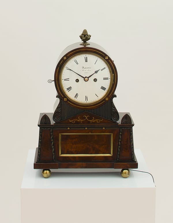 london-bracket-clock-leplastrier-top-main Image showing the top of the Leplastrier bracket clock