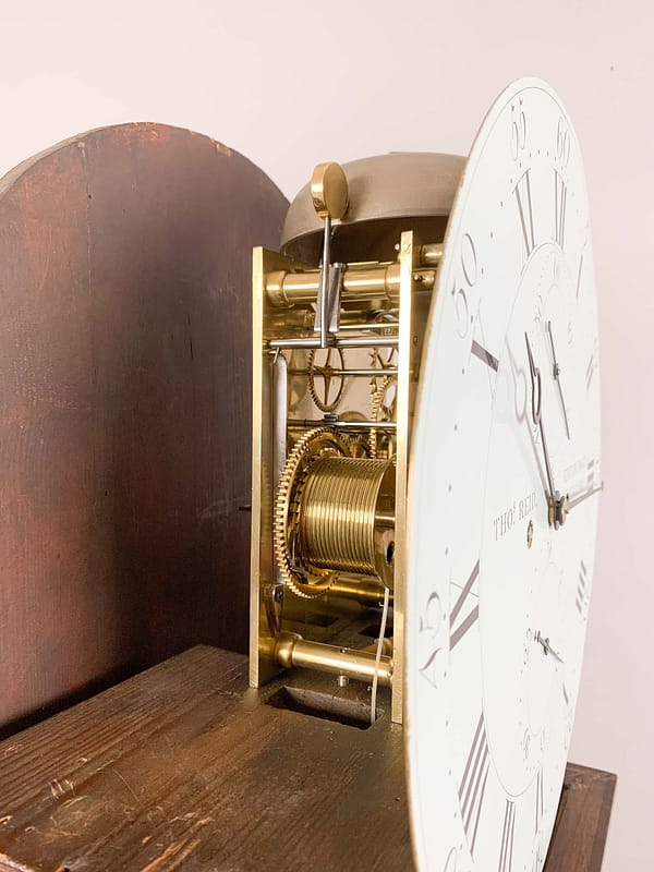 reid-endinburgh-mahogany-longcase-grandfather-clock-movement-additional Reid of Edinburgh Georgian longcase /grandfather antique clock. Movement image.
