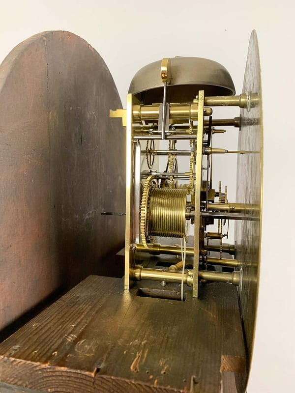 reid-endinburgh-mahogany-longcase-grandfather-clock-movement Reid of Edinburgh Georgian longcase /grandfather antique clock. Movement side view.