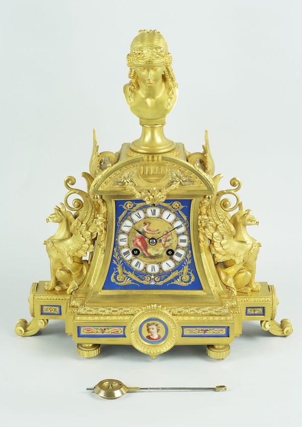 french-paris-ormolu-mantel-clock-pendulum Image of the clock and pendulum