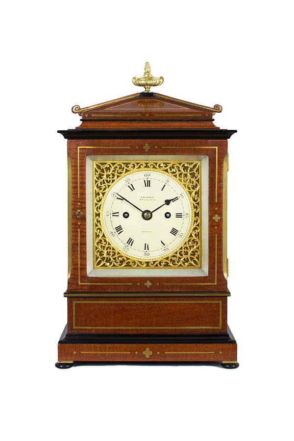 durden-london-mahogany-antique- bracket-clock A high quality eight day mahogany bracket clock of compact dimensions, by John Durden, 27 Fenchurch Street, London.