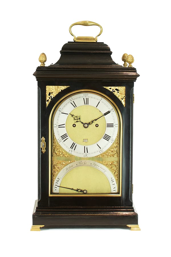 john-ross-scottish-georgian-fusee-antique-bracket-clock an image of beautiful quality georgian scottish fully restored antique bracket clock with an elegant brass dial