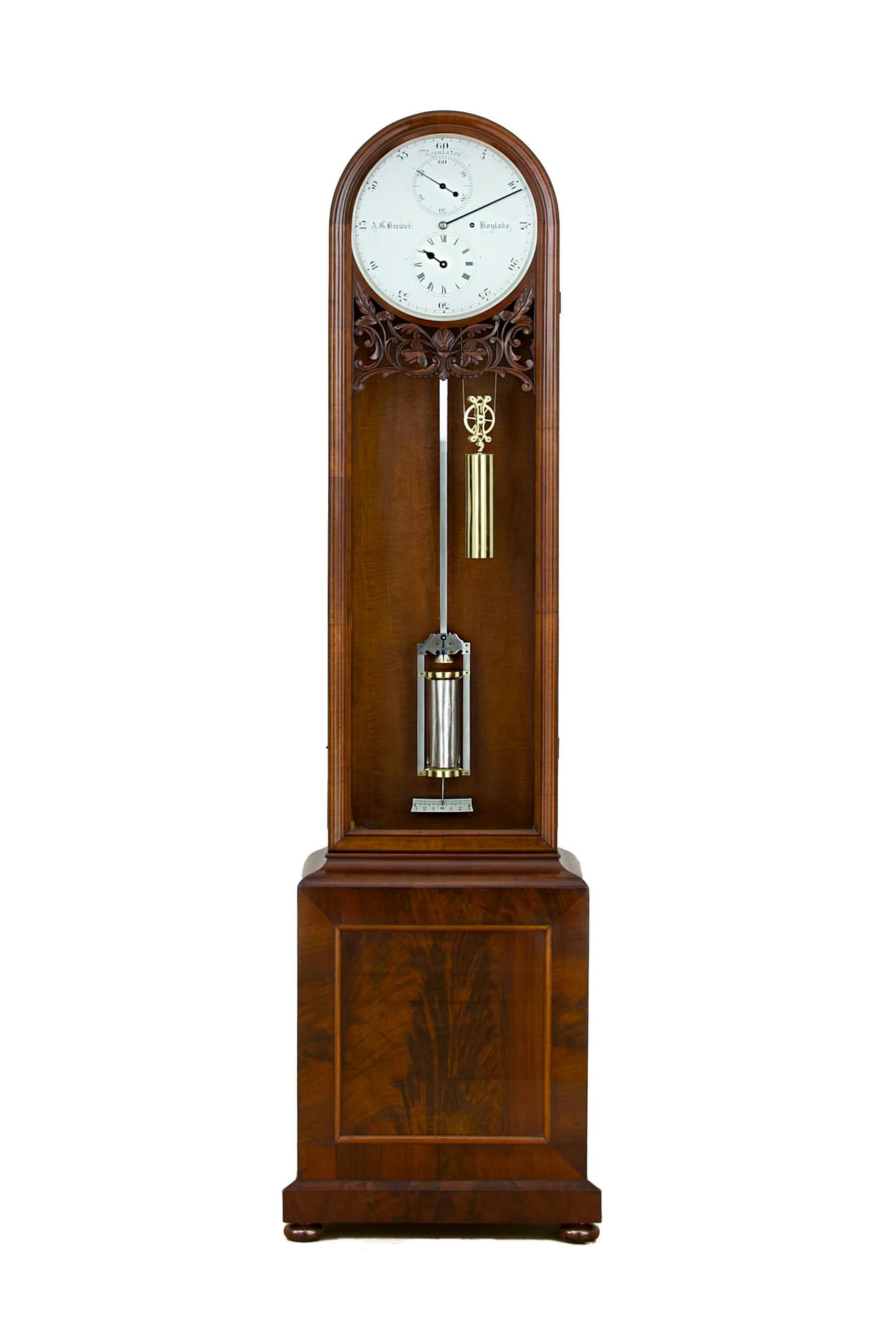 A mahogany Precision Floor Standing English Regulator, Longcase Clock, circa 1870.